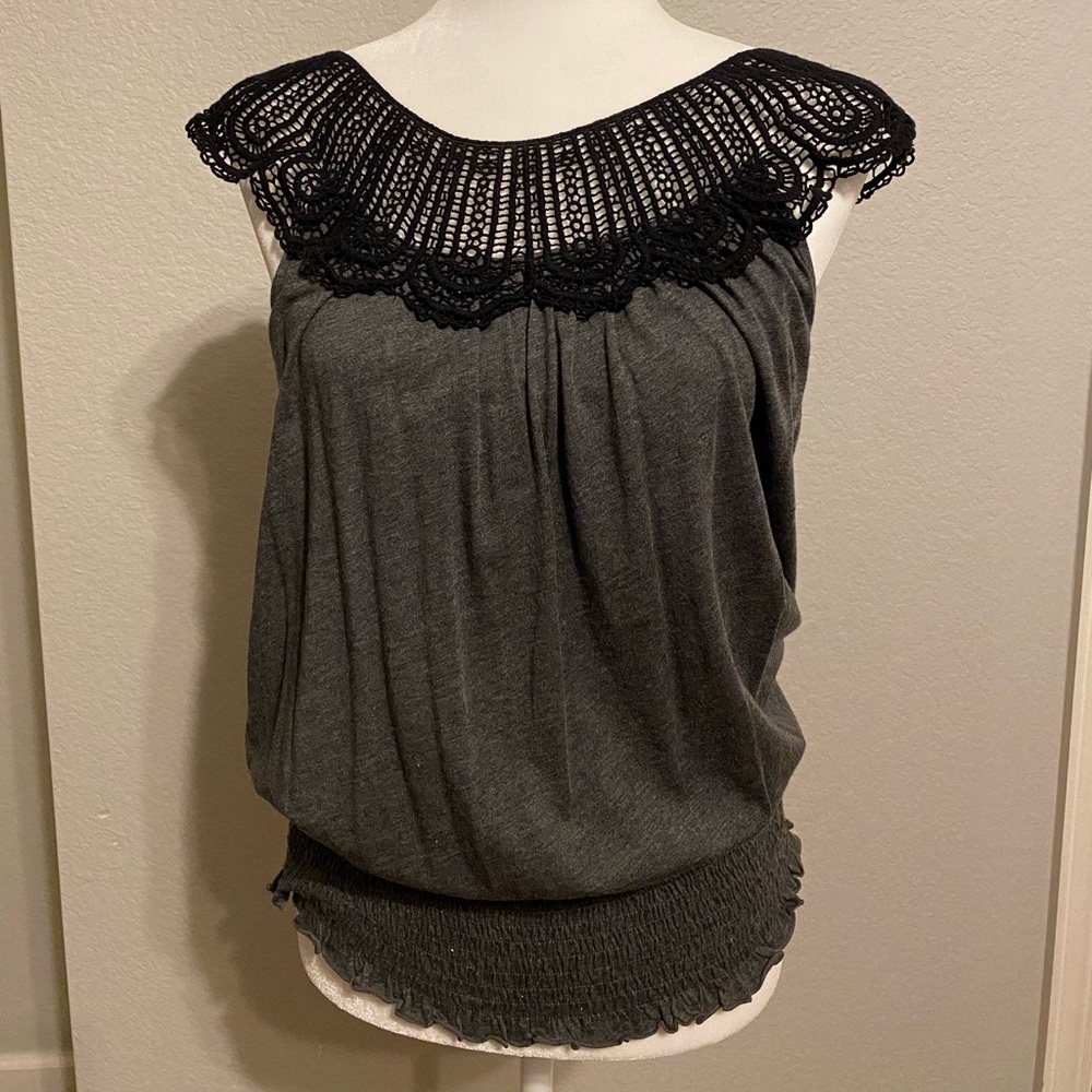 Black and Gray Anthropologie Top